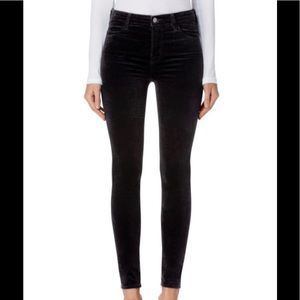 J Brand Maria High-Rise Super Skinny Black Velvet